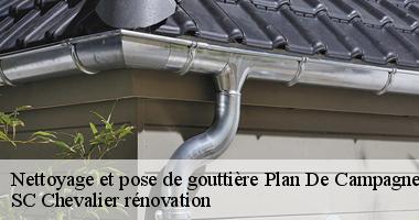 Les travaux de nettoyage et de mise en place des gouttières à Plan De Campagne